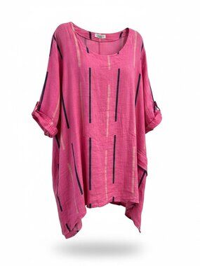 Transparente Pink Linen Tunic Top